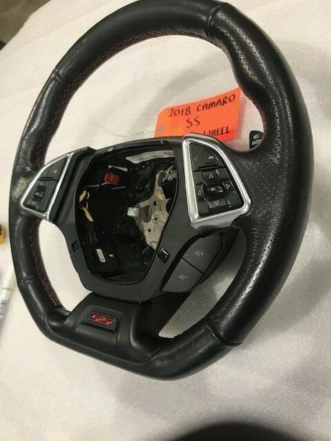 16-21 CHEVROLET CAMARO SS RS ZL1 BLACK LEATHER STEERING WHEEL AUTOMATIC 84449662