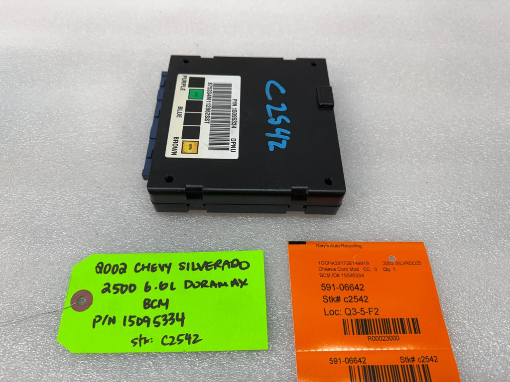 01 02 Chevrolet GMC DURAMAX LB7 6.6 BODY CONTROL MODULE BCM 15095334