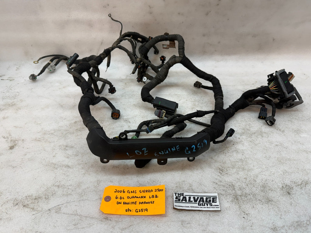 06 07 GMC CHEVROLET 2500HD DURAMAX 6.6 LBZ ENGINE MOTOR WIRING HARNESS LOOM