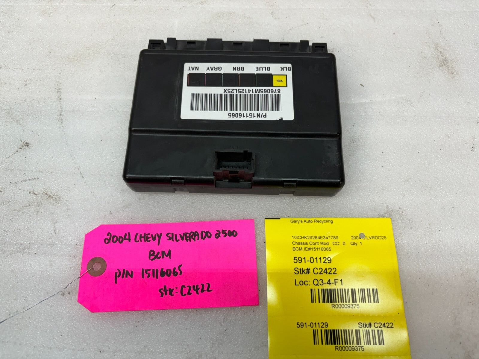 01-05 Chevrolet GMC 2500HD 3500HD 6.6 DURAMAX BODY CONTROL MODULE BCM 15116065