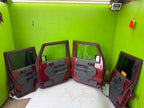 07-18 JEEP WRANGLER JK OEM FULL HARD DOORS RED WITH DOOR PANELS MIRROR KEY PEM