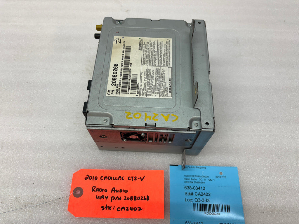 10 CADILLAC CTS-V CTSV OEM CD RADIO STEREO HEAD UNIT 20880268 08-11