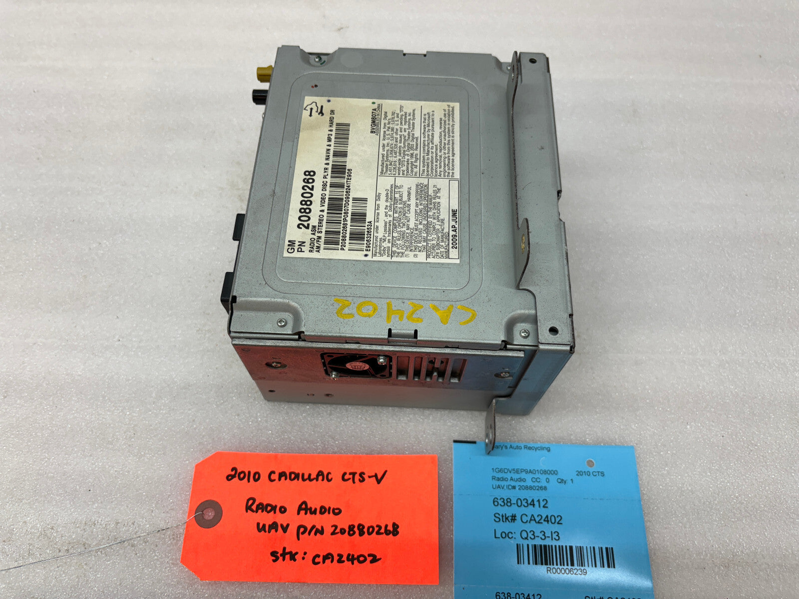 10 CADILLAC CTS-V CTSV OEM CD RADIO STEREO HEAD UNIT 20880268 08-11
