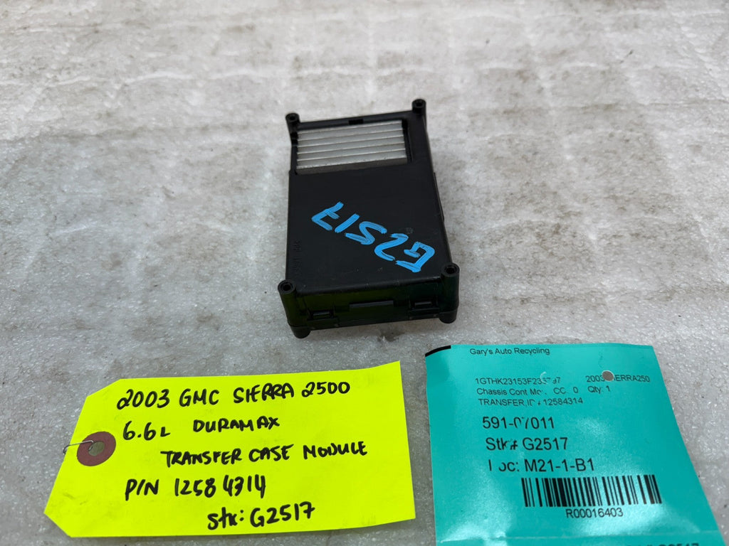 03-07 GMC SIERRA SILVERADO 2500 3500 TRANSFER CASE CONTROL MODULE 12584314