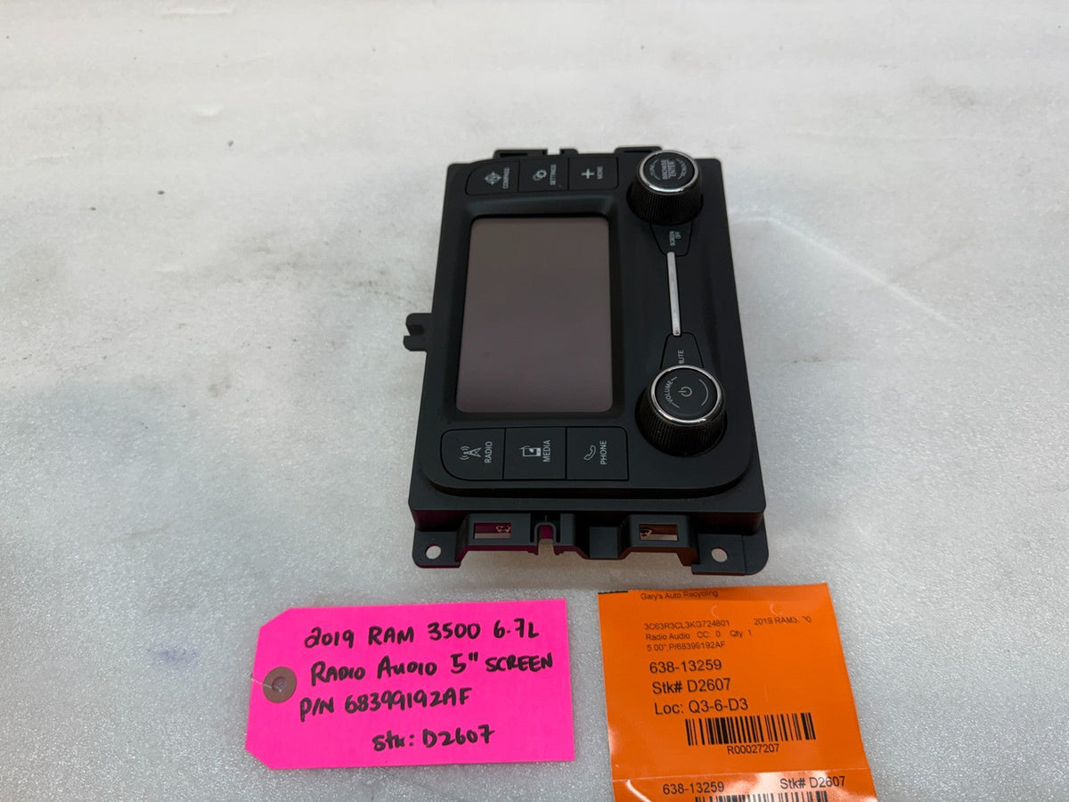 19 20 21 RAM 2500 3500 OEM 5" TOUCHSCREEN RADIO DISPLAY SCREEN 68399192AF