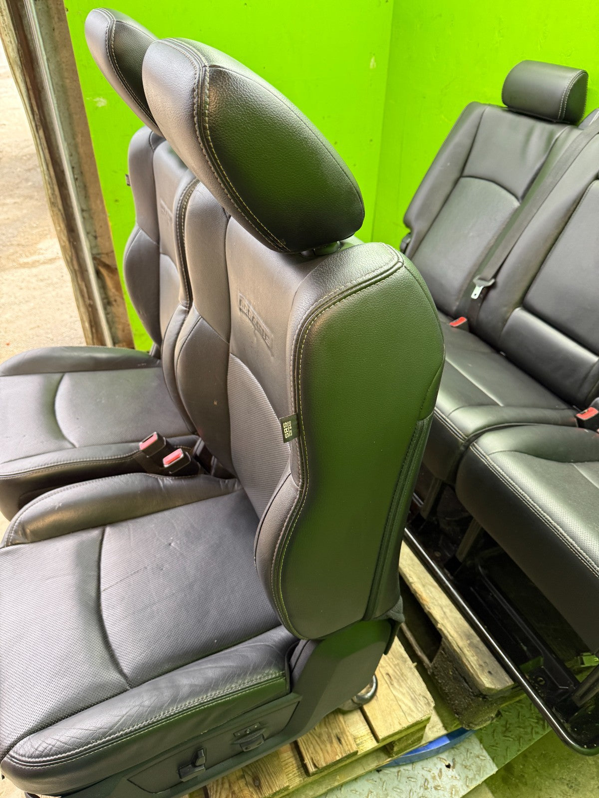 13-18 DODGE RAM 2500 3500 LARAMIE FRONT REAR HEATED VENTED BLACK LEATHER SEATS