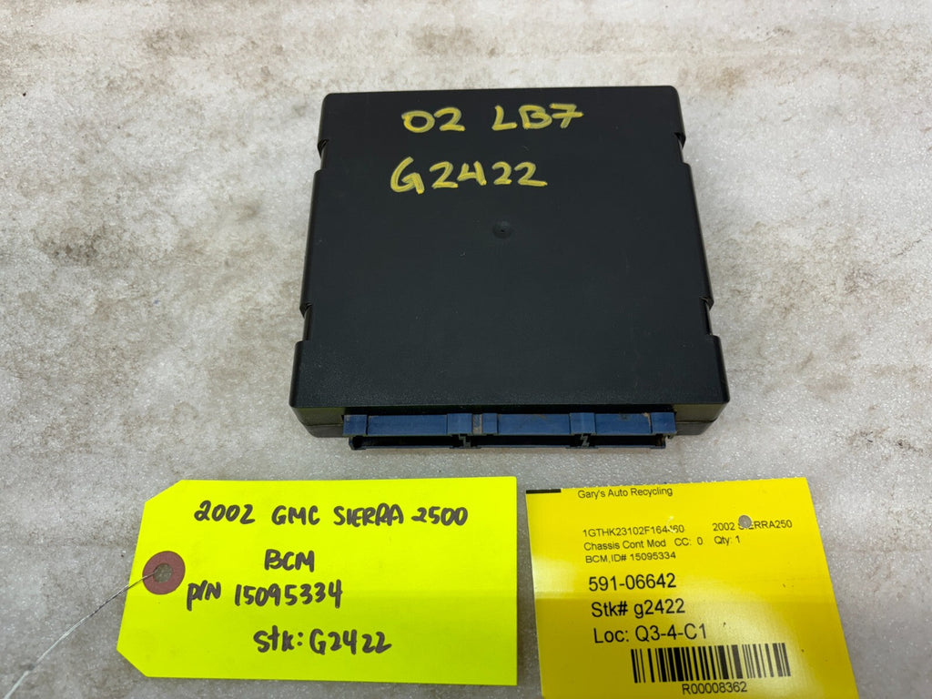 01 02 Chevrolet GMC DURAMAX LB7 6.6 BODY CONTROL MODULE BCM 15095334