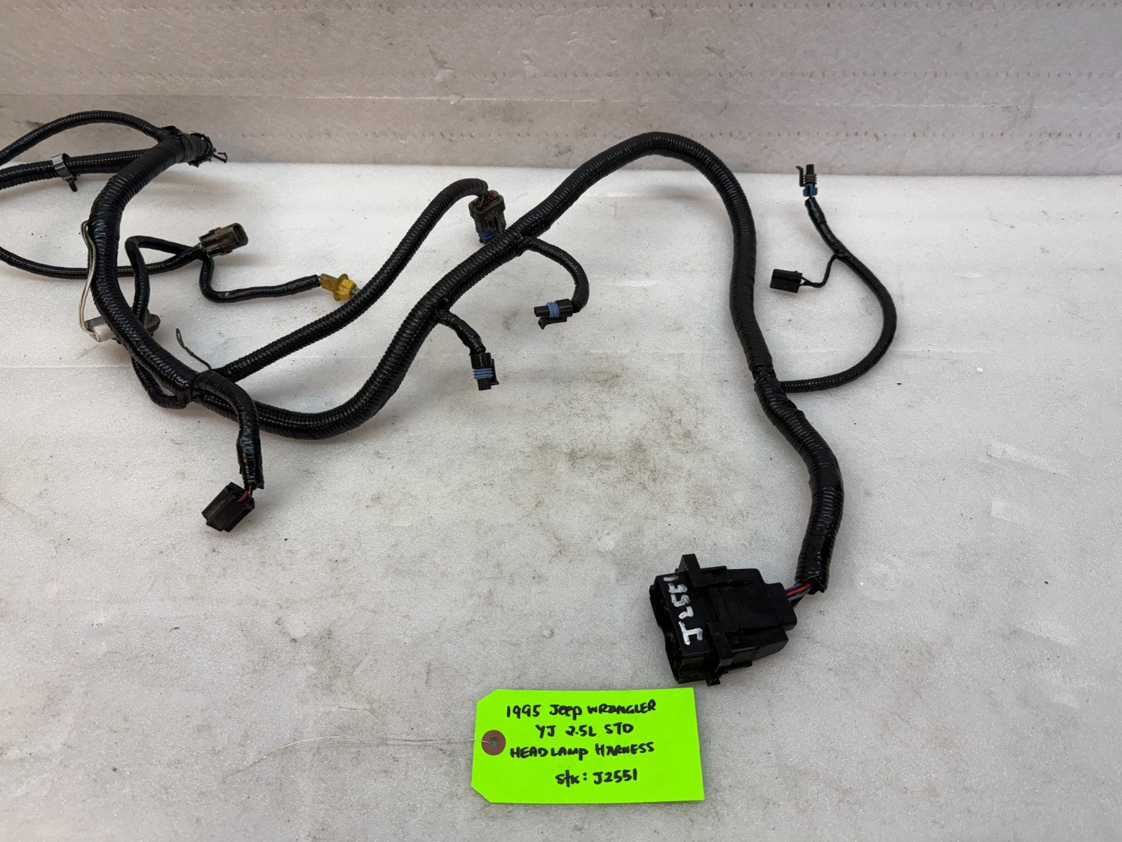 95 JEEP WRANGLER YJ HEADLIGHT HEAD LAMP WIRING HARNESS LOOM