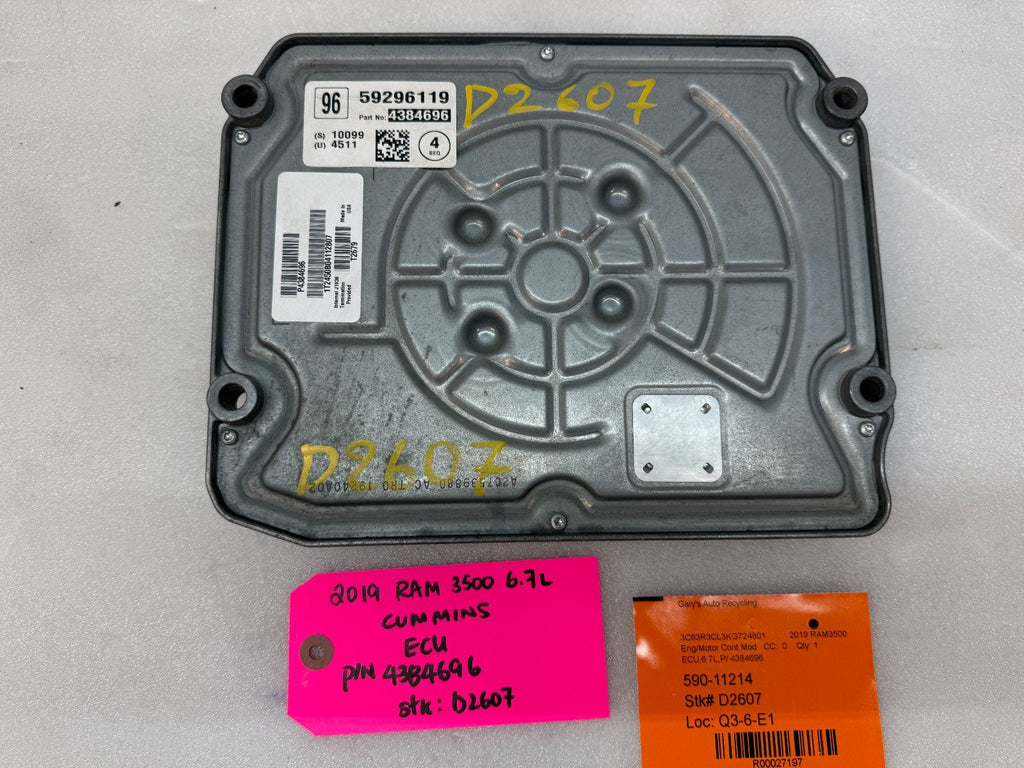 19 20 21 DODGE RAM 2500 3500 6.7 CUMMINS ENGINE COMPUTER ECU ECM 4384696