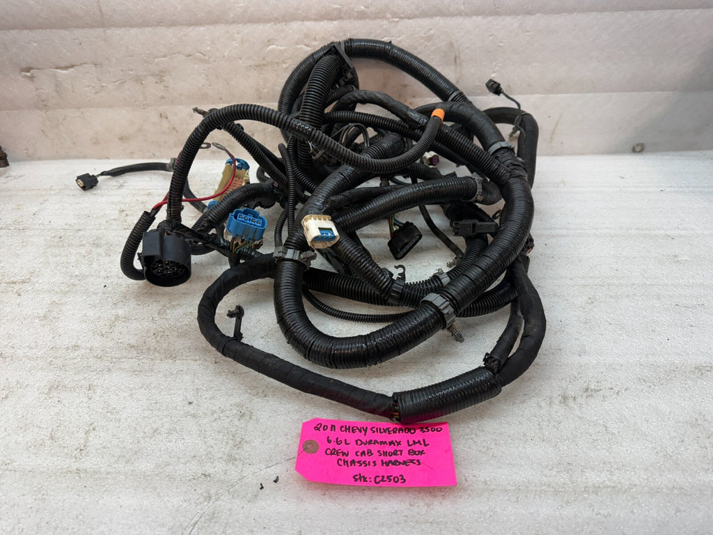11 Chevrolet GMC 2500HD 3500 4wd CREW CAB SHORT BOX CHASSIS WIRING HARNESS