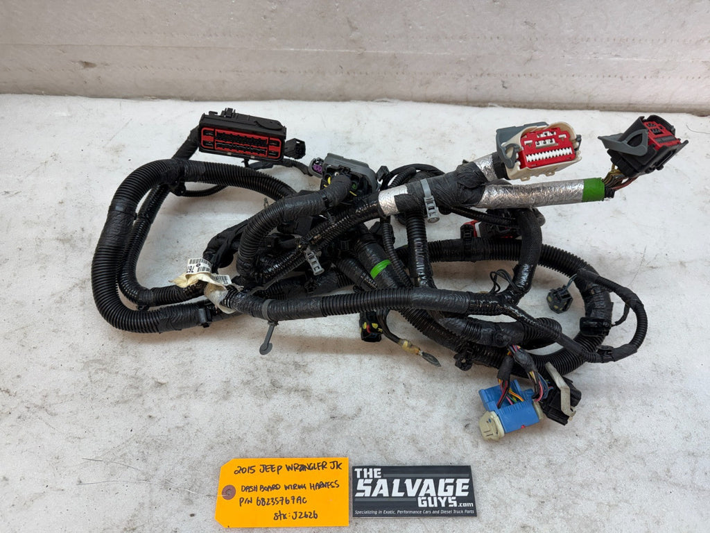15 JEEP WRANGLER JK 3.6 DASH GAUGE WIRING HARNESS LOOM P68235767AC