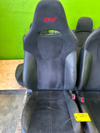 11 Subaru Impreza STi HATCHBACK FRONT REAR SEATS BLACK ALCANTARA 08-14