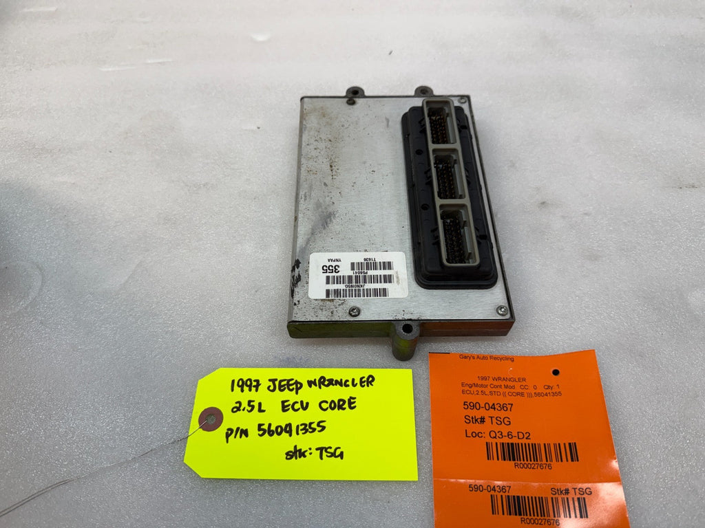 97 JEEP WRANGLER TJ 2.5 MANUAL TRANS ENGINE COMPUTER ECM ECU 56041355