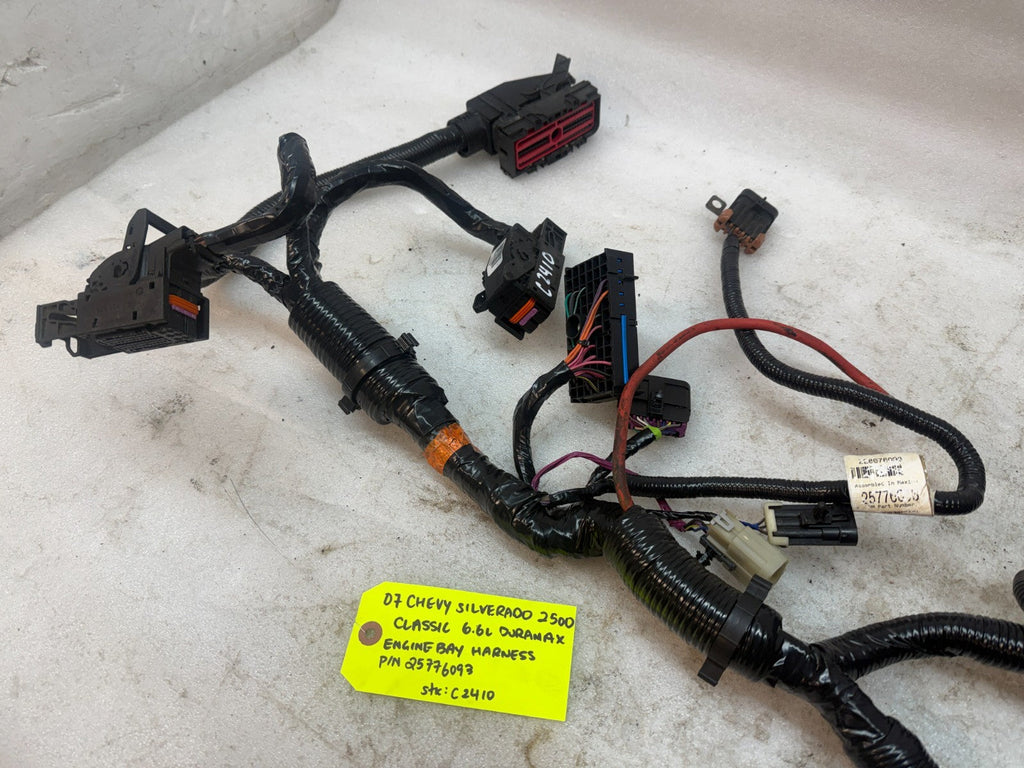 06 07 GMC CHEVROLET 2500HD DURAMAX 6.6 LBZ ENGINE BAY MOTOR WIRING HARNESS LOOM