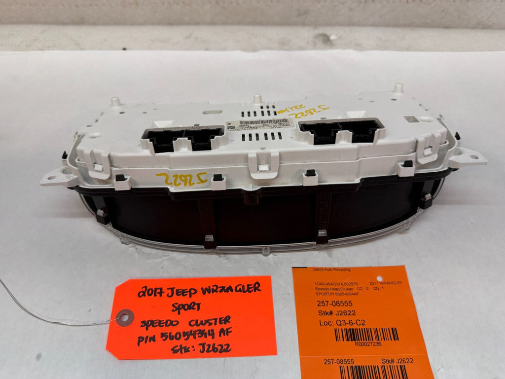 17 JEEP WRANGLER JK 3.6 METRIC SPEEDOMETER GAUGE CLUSTER 56054394AF 12-18