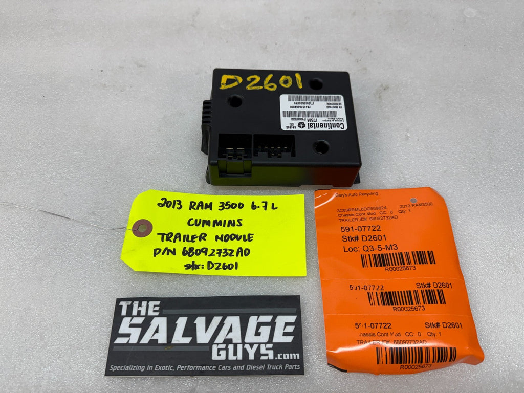 13 DODGE RAM 2500 3500 6.7 OEM TRAILER BRAKE CONTROL MODULE P68092732AD
