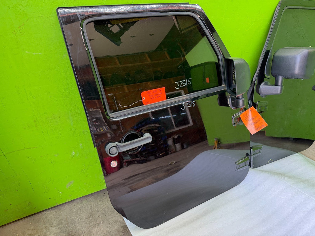 07-18 JEEP WRANGLER JK OEM FULL HARD DOORS BLACK WITH DOOR PANELS MIRROR KEY