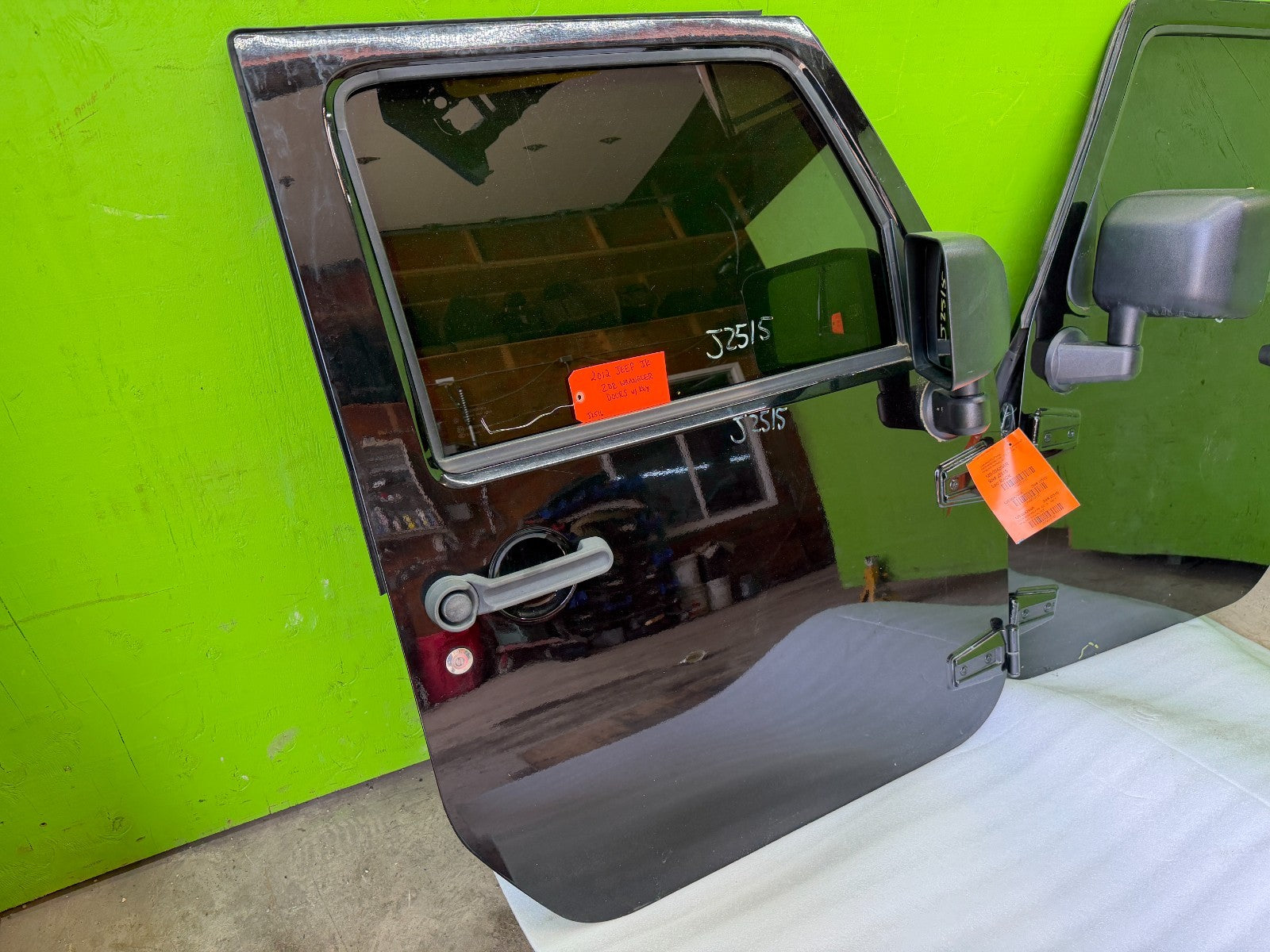 07-18 JEEP WRANGLER JK OEM FULL HARD DOORS BLACK WITH DOOR PANELS MIRROR KEY