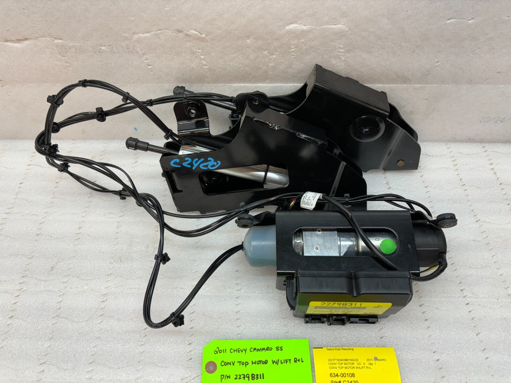 11 CHEVROLET CAMARO SS ZL1 CONVERTIBLE TOP ROOF HYDRAULIC PUMP LINES MODULE 3K!!