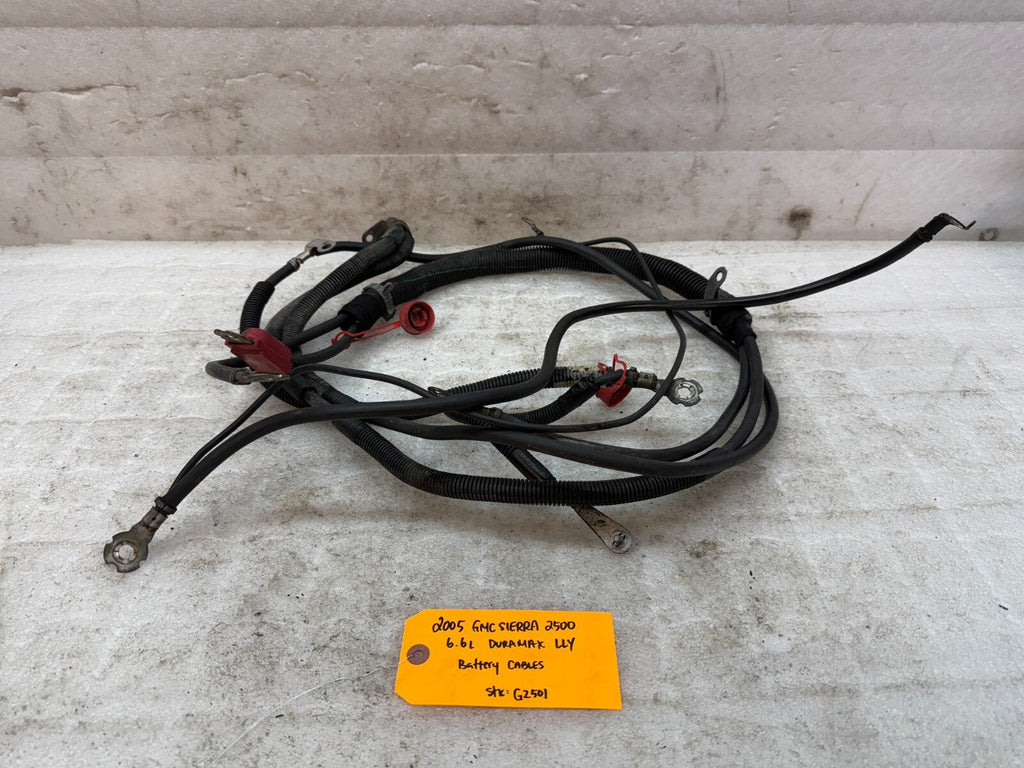 04 05 GMC CHEVROLET SILVERADO 2500HD 3500HD 6.6 LLY OEM BATTERY CABLES