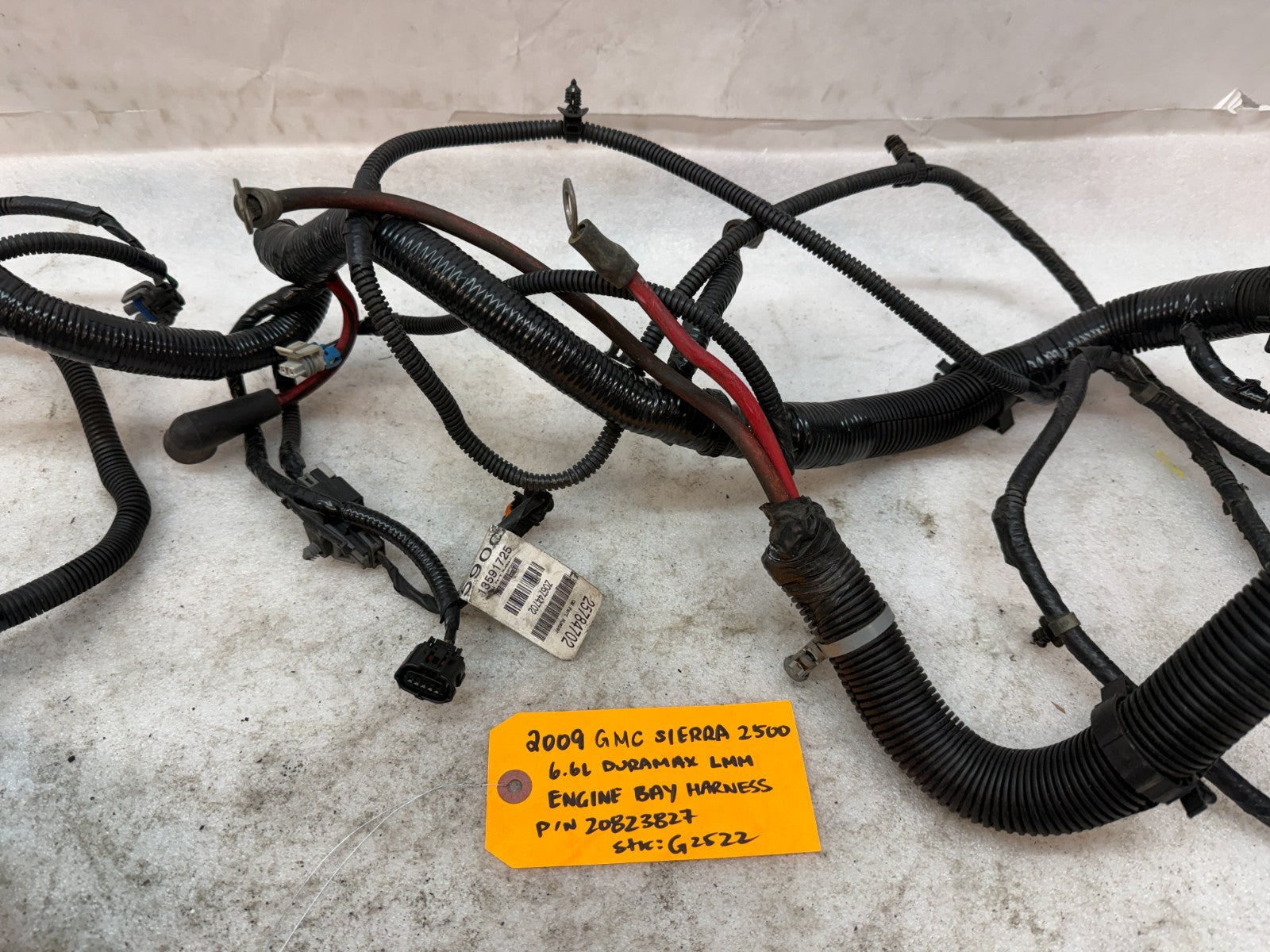 08-10 GMC CHEVROLET 2500HD DURAMAX 6.6 LMM ENGINE BAY WIRING HARNESS 20823827