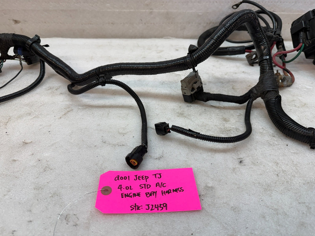 2001 JEEP WRANGLER TJ 4.0 M/T MANUAL TRANS ENGINE FUSE BOX HARNESS LOOM w A/C