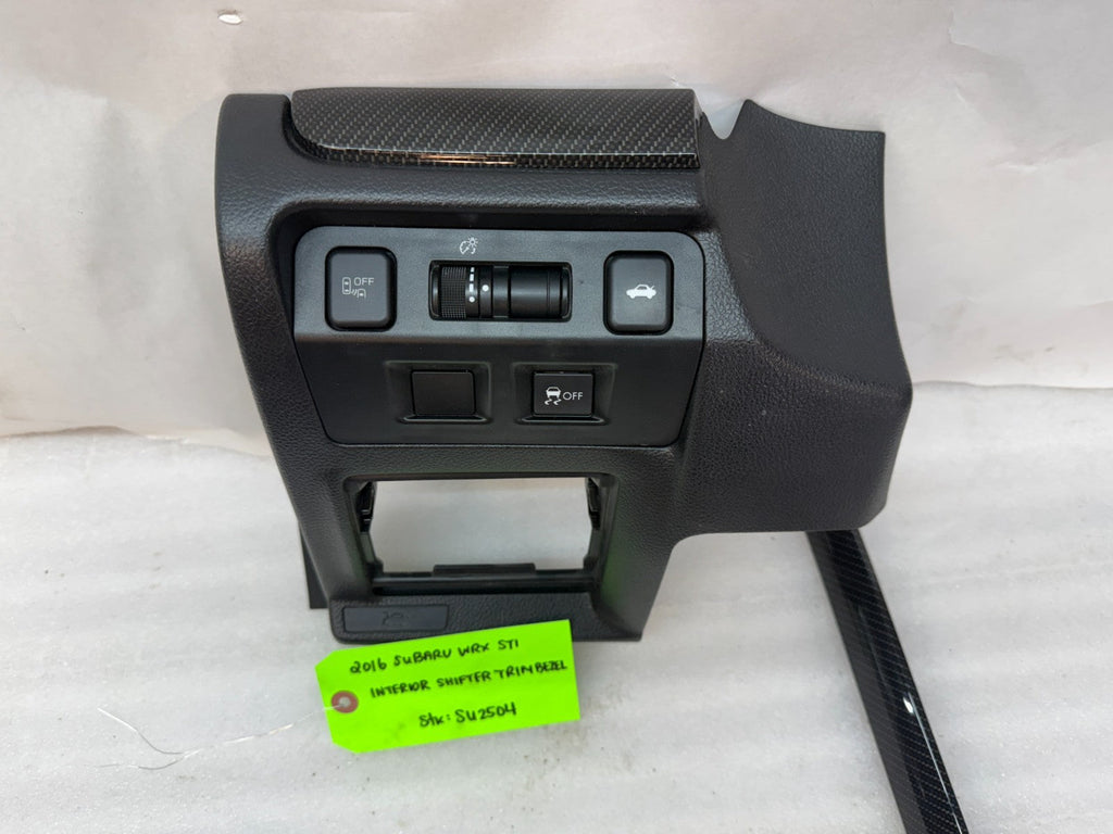 16 SUBARU IMPREZA WRX STi SHIFTER TRIM BEZEL CONSOLE DASH CARBON FIBER 15-21