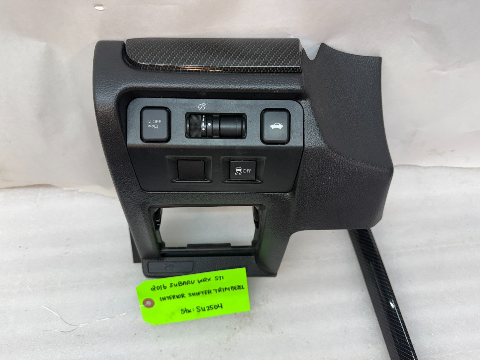 16 SUBARU IMPREZA WRX STi SHIFTER TRIM BEZEL CONSOLE DASH CARBON FIBER 15-21