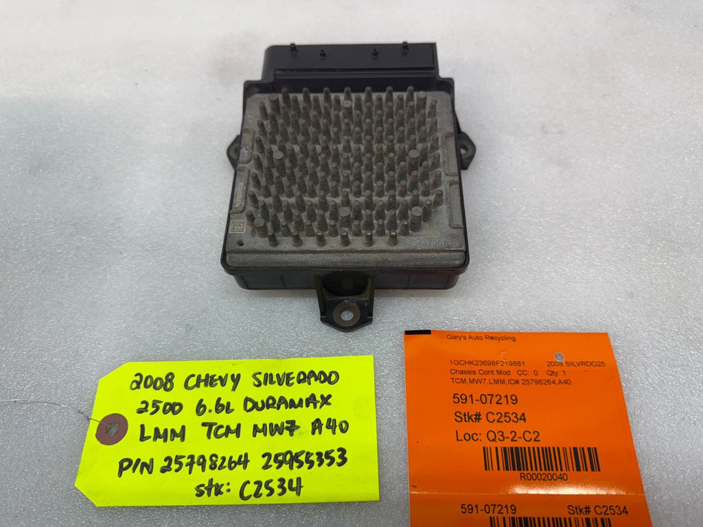 06 07 08 GMC SIERRA ALLISON A40 TRANSMISSION CONTROL MODULE TCM TCU A40 25798264