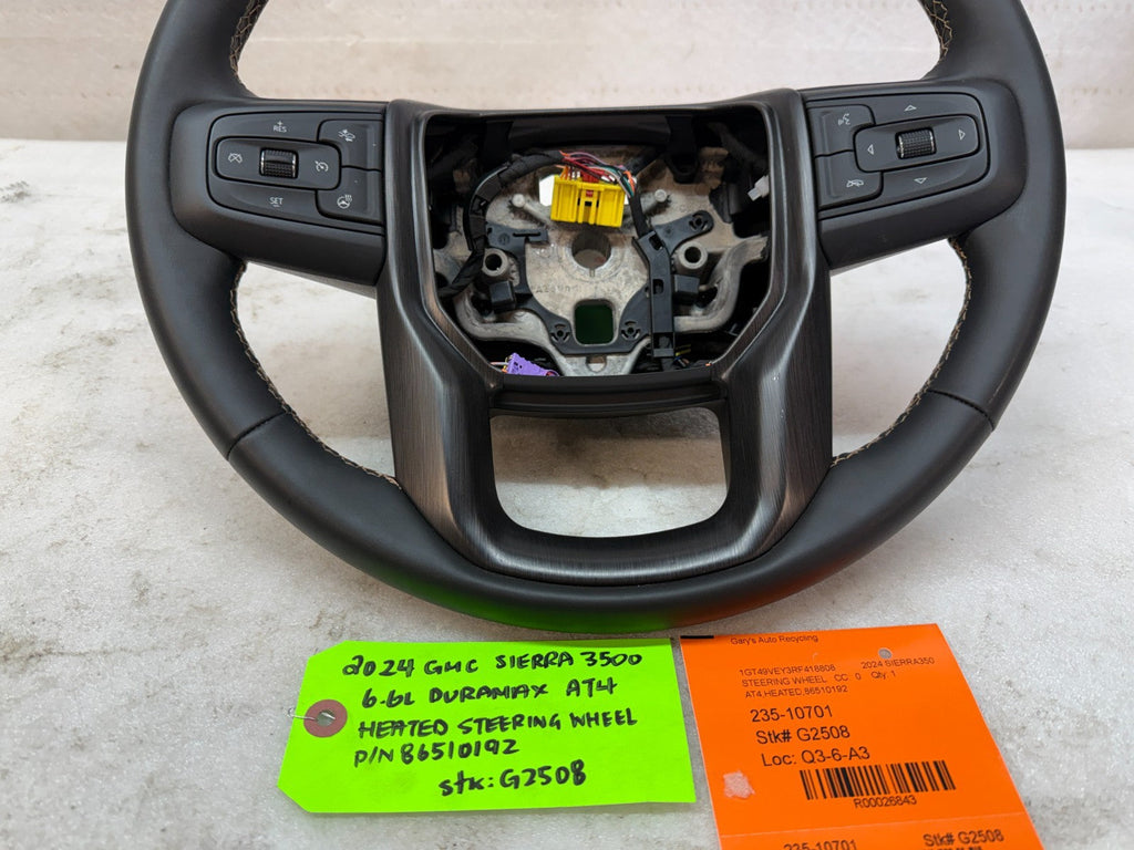 24 25 Chevrolet GMC SIERRA AT4 BLACK LEATHER HEATED STEERING WHEEL 86510192