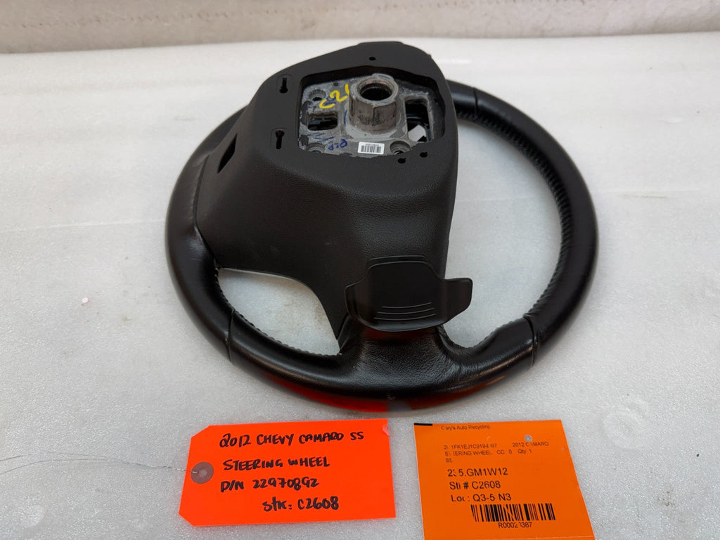 12-15 CHEVROLET CAMARO SS BLACK LEATHER STEERING WHEEL AUTO TRANS 22970892