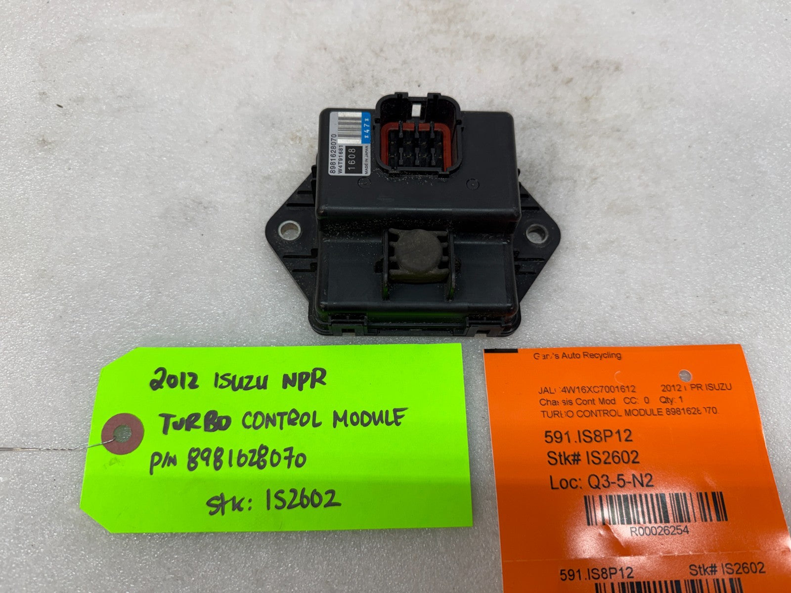 12 ISUZU NRR NPR NQR 5.2 4HK1-TC TURBO CONTROL MODULE 8981628070