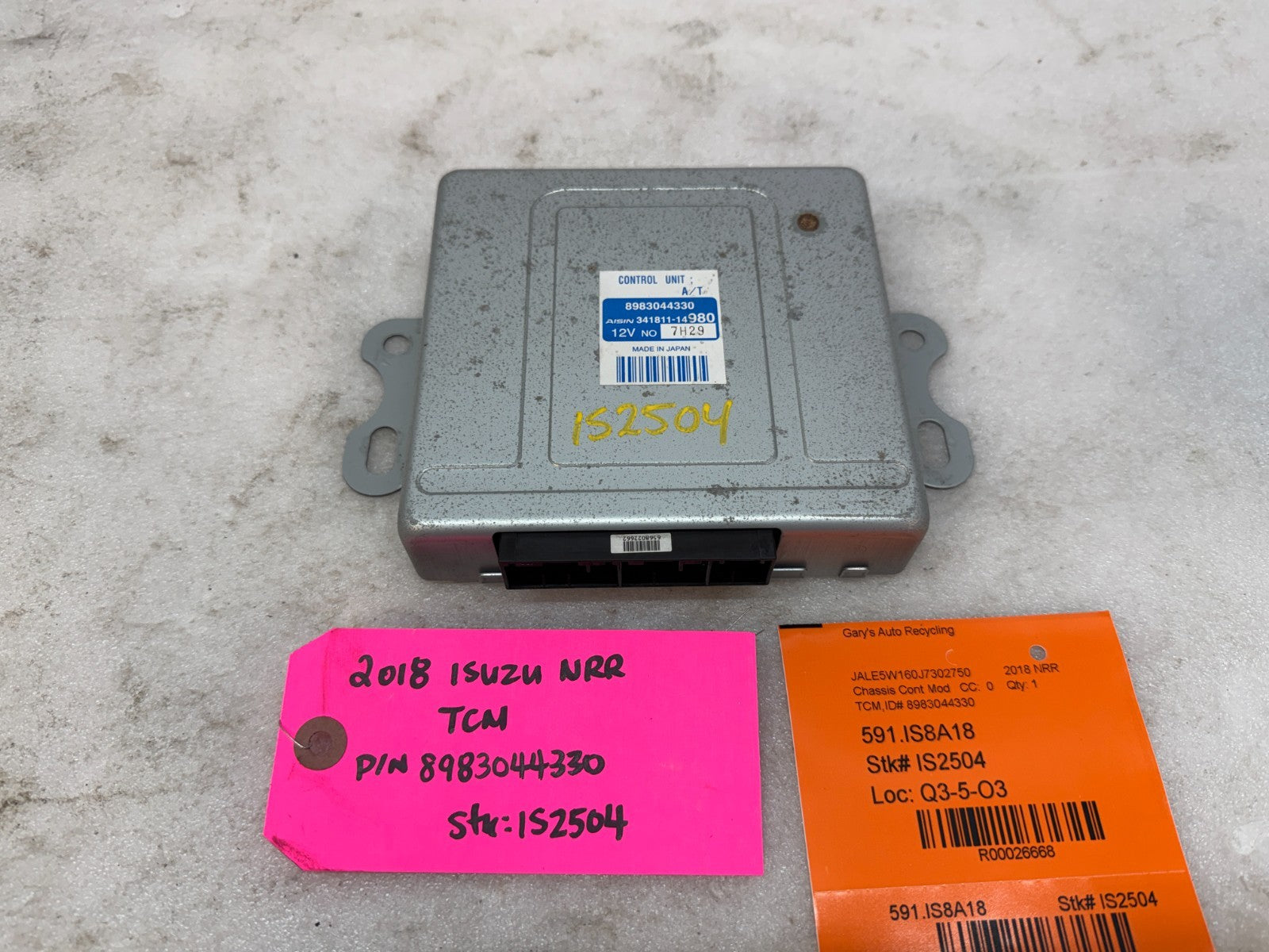 18 ISUZU NRR NPR NQR 5.2 TRANSMISSION CONTROL MODULE TCM TCU 8983044330