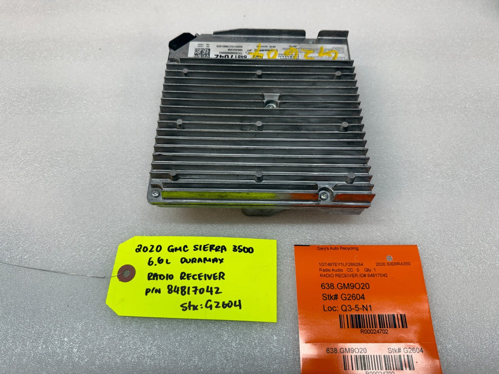 20 Chevrolet GMC SIERRA SILVERADO RADIO RECEIVER MODULE 19-23 84817042