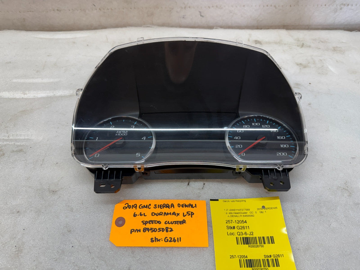 19 GMC 2500 3500 SIERRA 6.6 DURAMAX METRIC SPEEDOMETER GAUGE CLUSTER 84505082