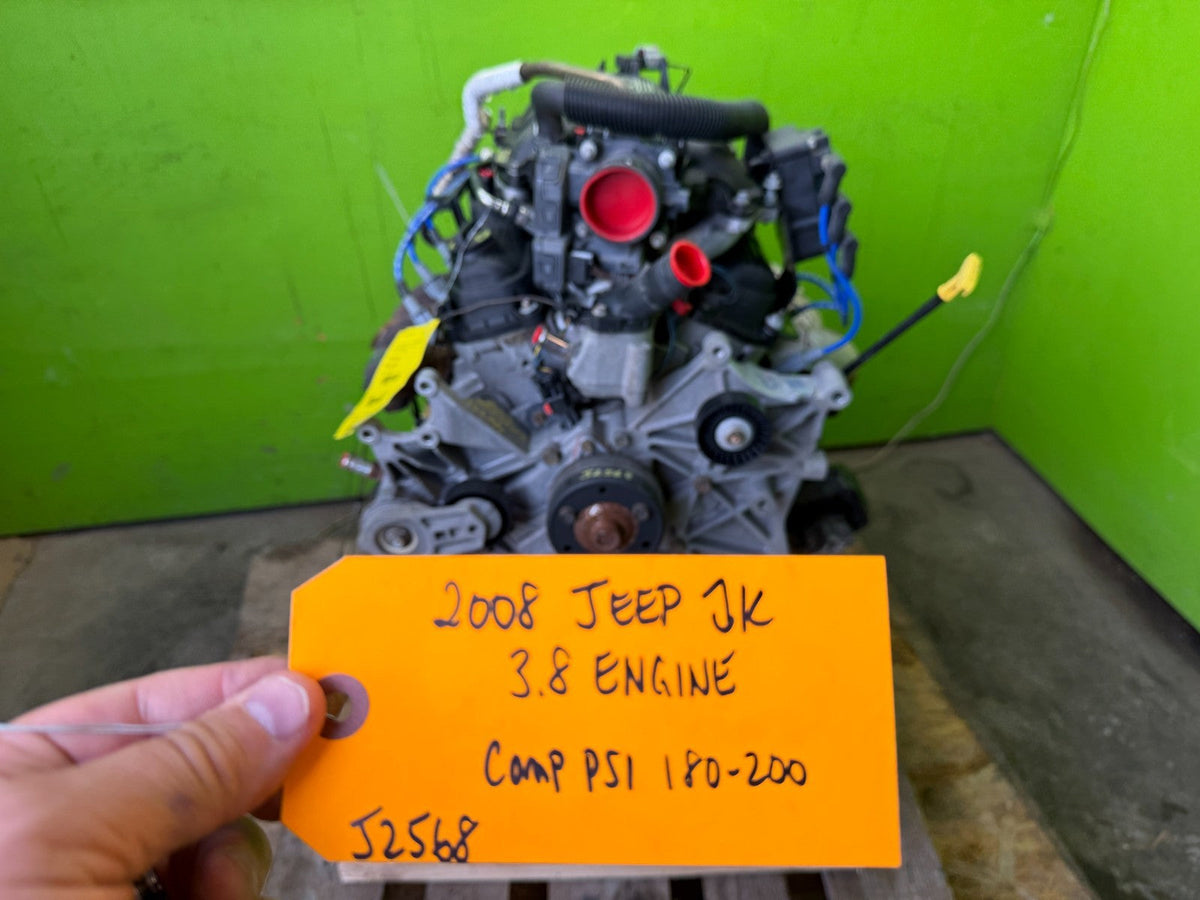 08 JEEP WRANGLER JK 3.8 COMPLETE ENGINE MOTOR ASSEMBLY 07-11