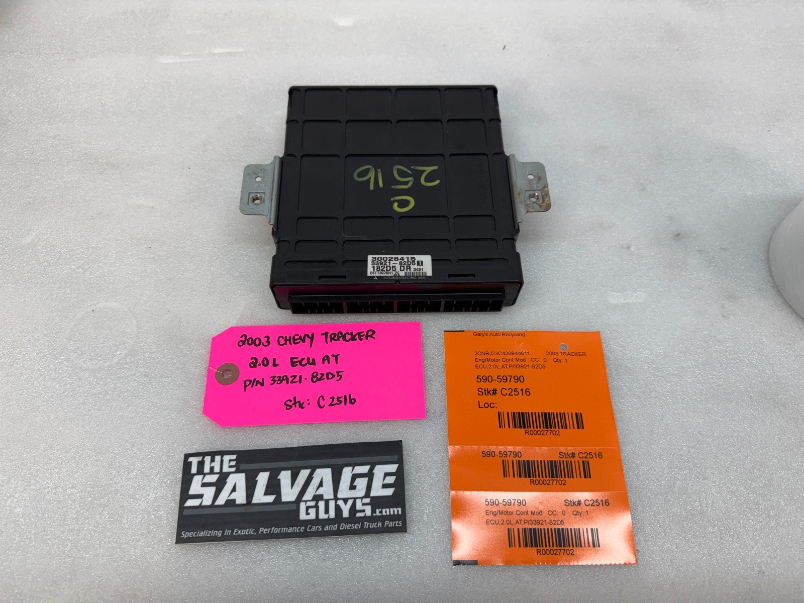 03 04 CHEVROLET TRACKER GRAND VITARA GEO 2.0 ENGINE COMPUTER ECM ECU 33921-82D5