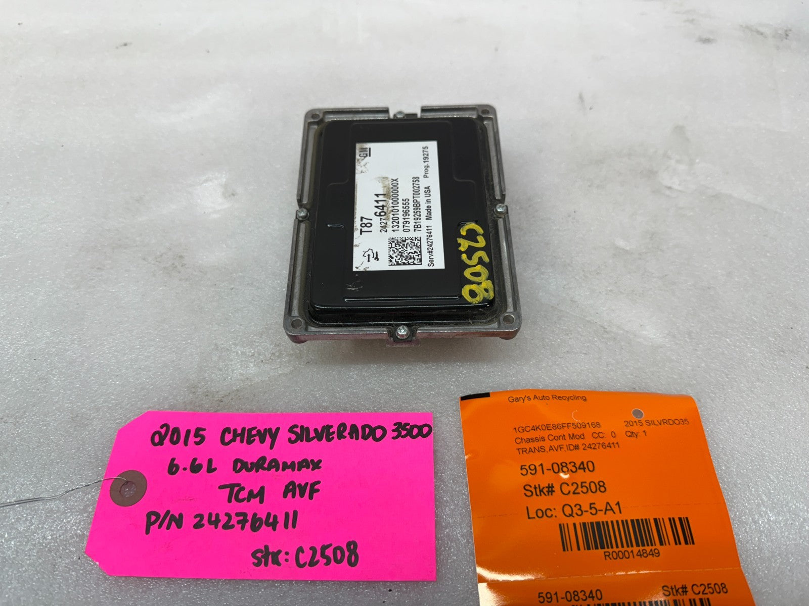 15-19 GMC SIERRA ALLISON T87 TRANSMISSION CONTROL MODULE TCM TCU 24276411