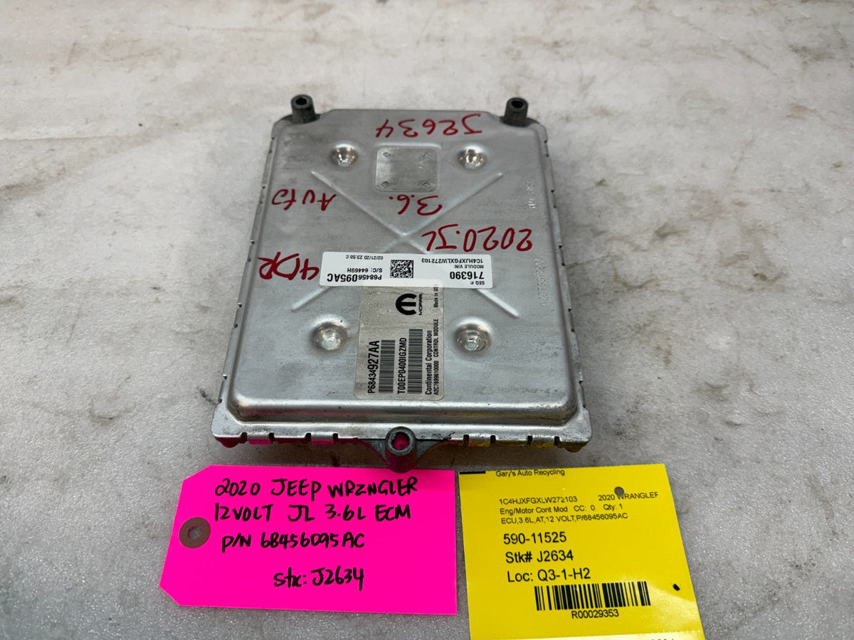 20 JEEP WRANGLER JL JT 3.6 ENGINE COMPUTER ECU ECM P68456095AC 18-23