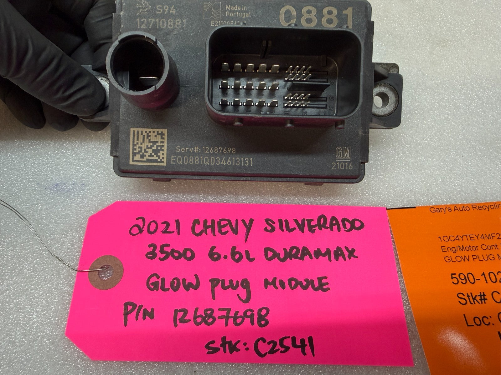 21 CHEVROLET GMC SIERRA SILVERADO 6.6 2500 GPM GLOW PLUG CONTROL MODULE 12687698
