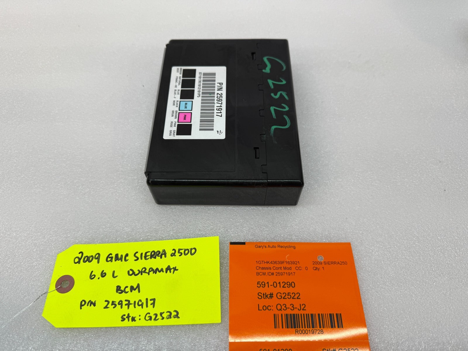 08 09 10 Chevrolet GMC DURAMAX LMM 6.6 BCM BODY CONTROL MODULE 25971917