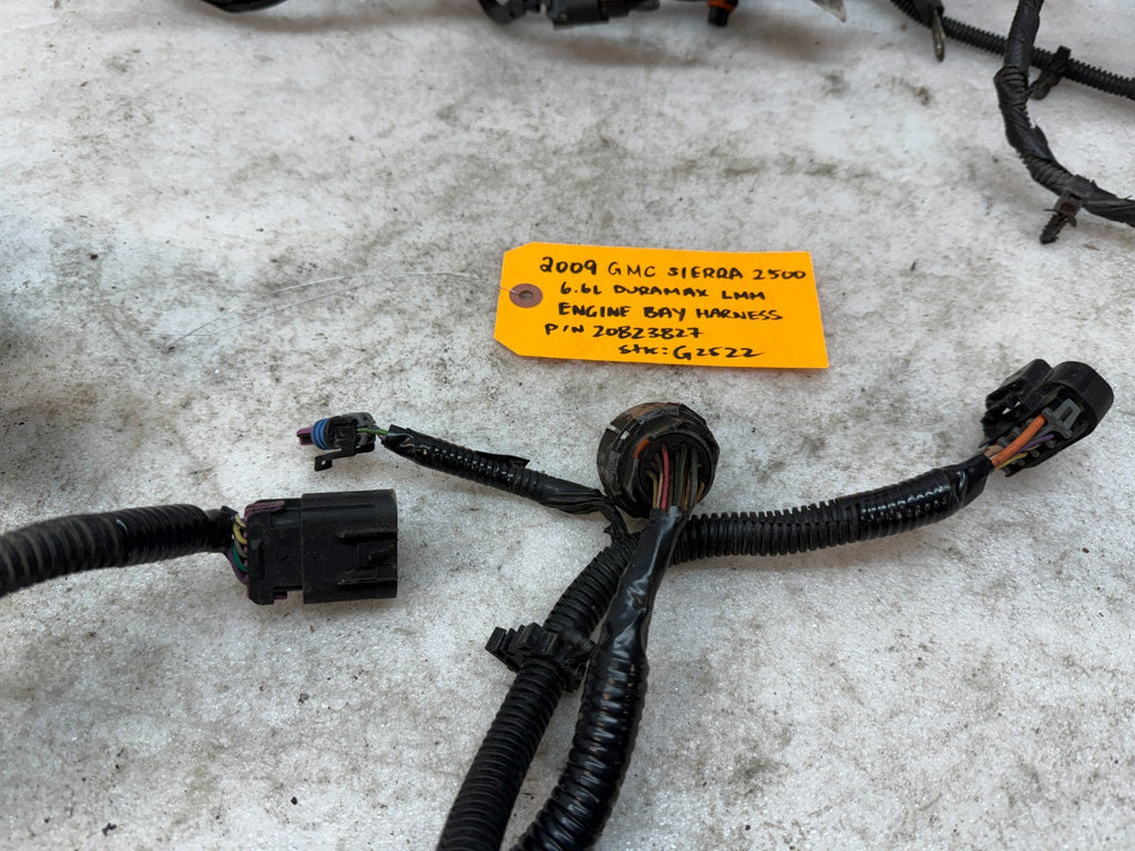 08-10 GMC CHEVROLET 2500HD DURAMAX 6.6 LMM ENGINE BAY WIRING HARNESS 20823827