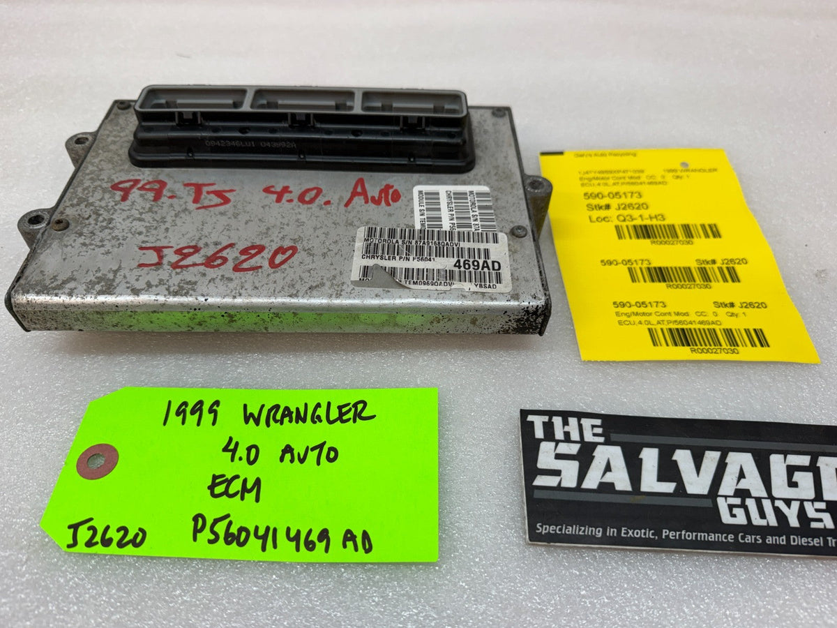 99 JEEP WRANGLER TJ 4.0 AUTOMATIC TRANS ENGINE COMPUTER ECM ECU P56041469AD