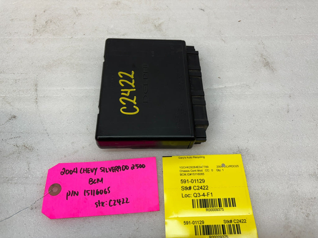 01-05 Chevrolet GMC 2500HD 3500HD 6.6 DURAMAX BODY CONTROL MODULE BCM 15116065
