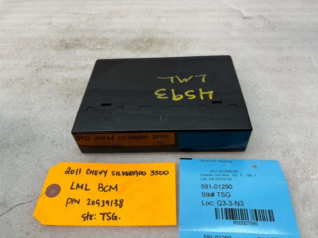 11-14 Chevrolet GMC 2500HD DURAMAX 6.6 LML BCM BODY CONTROL MODULE 20939138