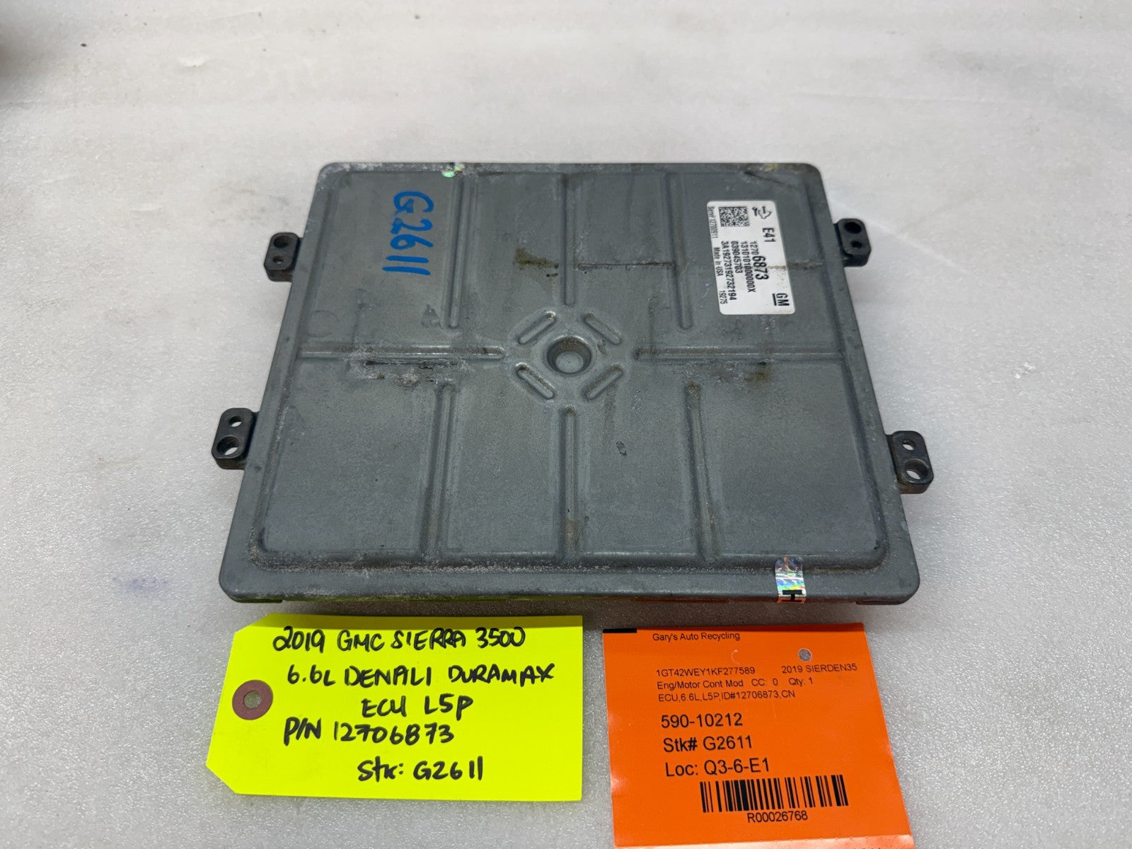 19 Chevrolet GMC 2500HD DURAMAX 6.6 L5P ENGINE COMPUTER ECU ECM 12706873
