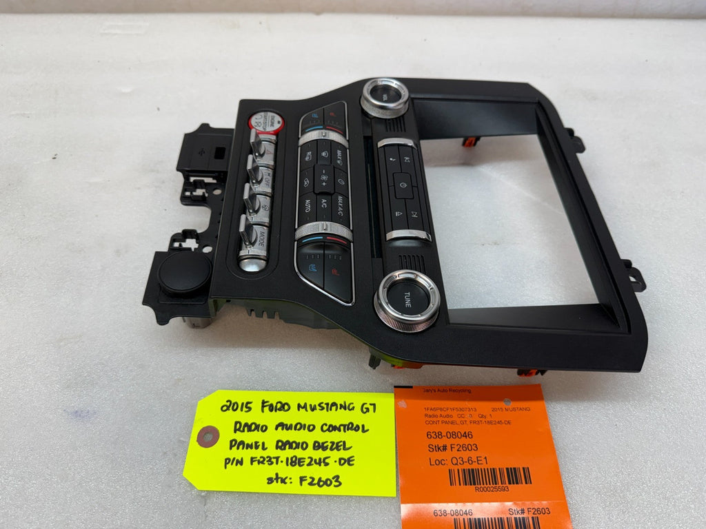 15 FORD MUSTANG GT SYNC 3 8" RADIO STEREO NAVIGATION TRIM BEZEL HEATER CONTROL
