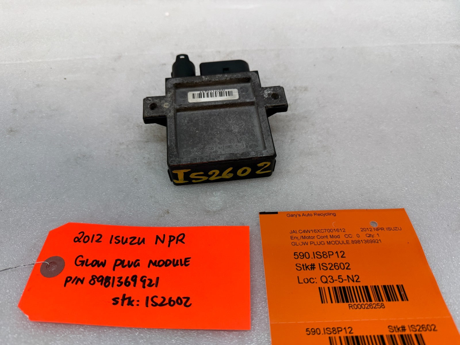 12 ISUZU NRR NPR NQR 5.2 4HK1-TC GLOW PLUG CONTROL MODULE GPM 8981369921