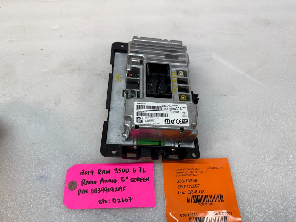 19 20 21 RAM 2500 3500 OEM 5" TOUCHSCREEN RADIO DISPLAY SCREEN 68399192AF