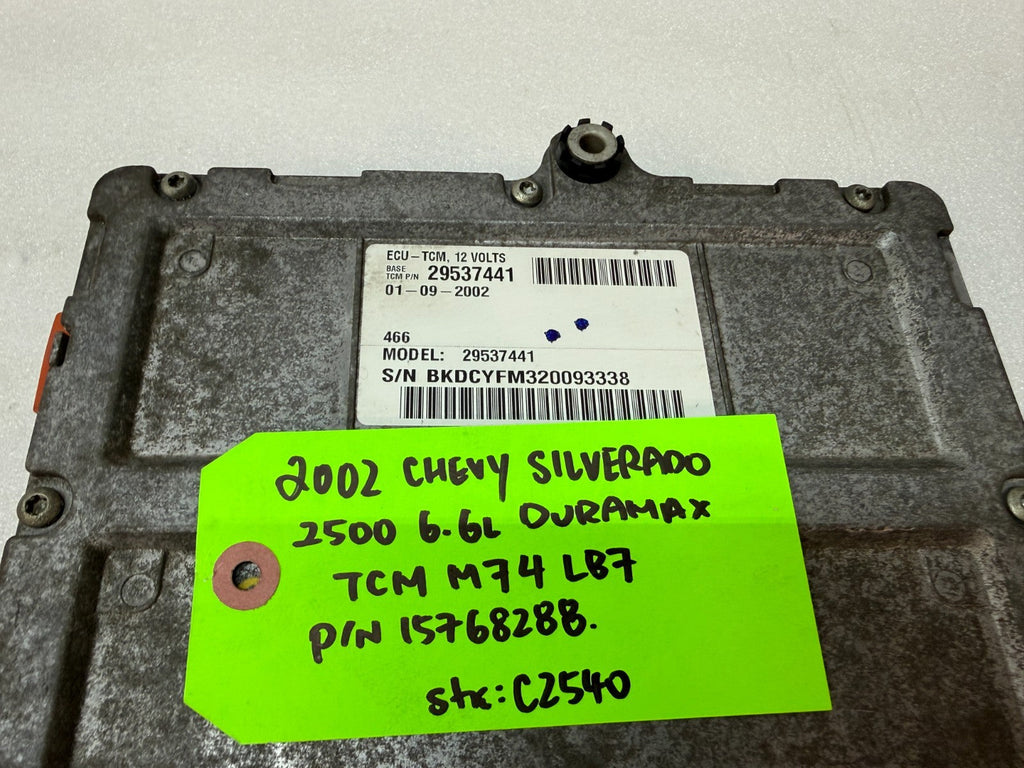 02 Chevrolet GMC SILVERADO 6.6 TCM TCU TRANSMISSION COMPUTER ALLISON 15768288